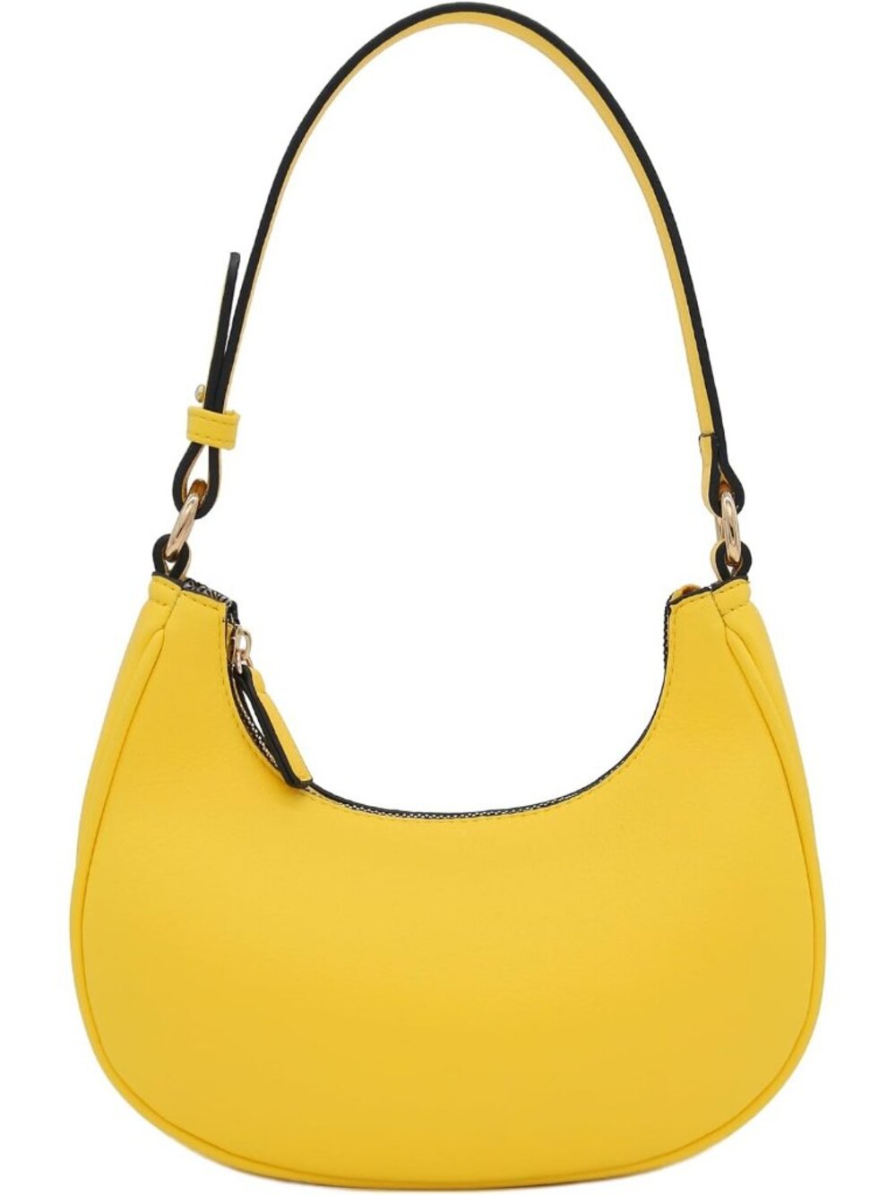Women Yellow Small Crescent For Trendy Underarm Purse Zipper Shoulder Bag